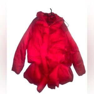 Rundholz Bright Red Sculptural Puffer Jacket
